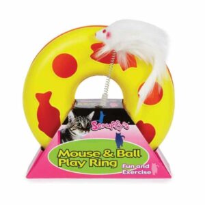 Scruffy's Juguete Aro De Ejercicio Con Raton Y Pelota Para Gatos 9"