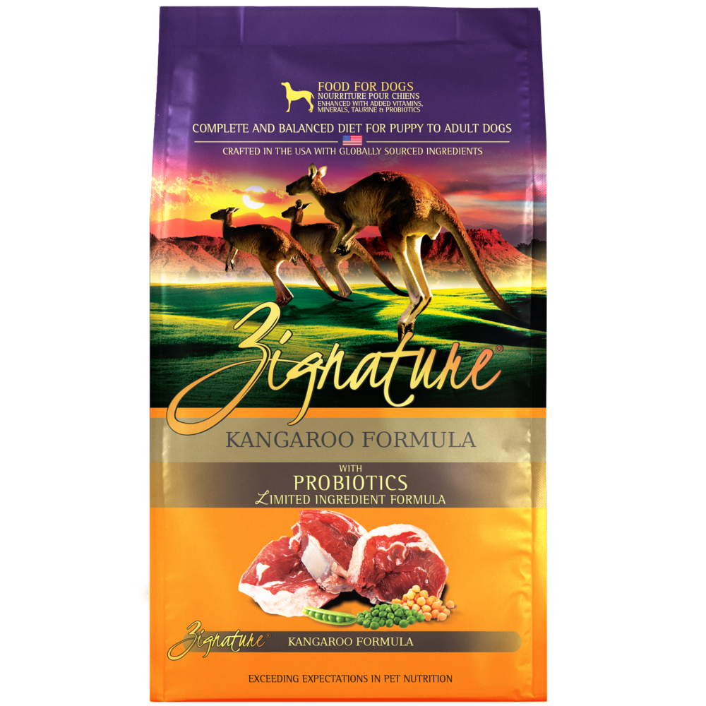Zignature Kangaroo Alimento Seco De Canguro Libre De Granos Para Perros 4 Lb