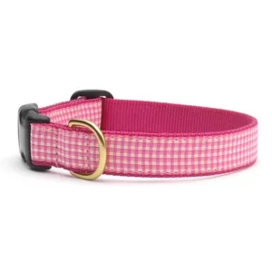 Up Country cuadros vichy rosa Collar Para Perros 12"