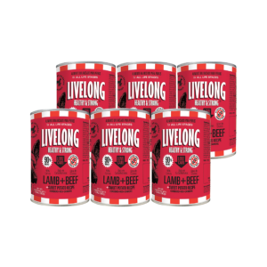 Livelong Healthy & Strong Lamb + Beef Alimento Humedo de Cordero y Res para Perros 12.8oz (6-pack)