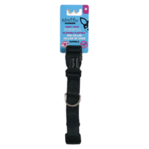 Riley & Rex Collar Nailon Negro para Perros 14" M